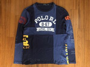 POLO RALPH LAUREN ポロ ラルフローレン CREWNECK PATCHWORK L/S TEE SHIRTS クルーネック パッチワーク ロンT 長袖Tシャツ カットソー