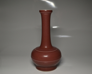 中国美術　辰砂　花瓶　華道具　中国古玩　置物　