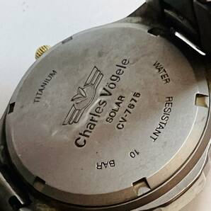 動作未確認  Charles Vogele シャルルホーゲル SWISS SOLAR CV-7675 10BAR メンズ 腕時計 TITANIUMの画像5