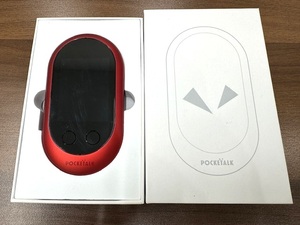 ●T76813:SOURCENEXT 翻訳機 POCKETALK W1PGR レッド 8GB ポケトーク 中古 