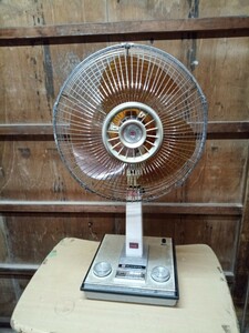 National Showa Retro electric fan F-35MA animation equipped orange feather present condition goods operation verification ending antique retro electric fan 