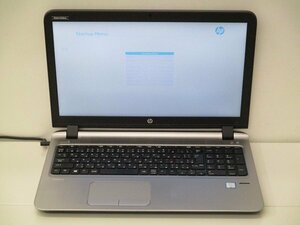 【1円スタート】hp ProBook 450 G3 V6E10AV Core i3 6100U 2.3Ghz 8GB 15.6インチ OSなし BIOSのみ