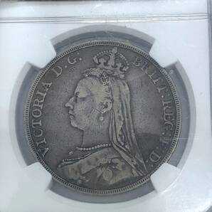 イギリス★ヴィクトリア女王 1889年 銀貨 NGC F15 JIBILEE HEAD ジュビリーヘッド アンティークコインの画像1