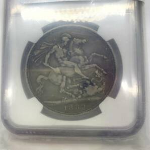 イギリス★ヴィクトリア女王 1889年 銀貨 NGC F15 JIBILEE HEAD ジュビリーヘッド アンティークコインの画像2