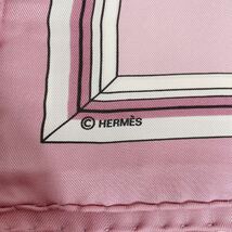 ◆エルメス/ HERMES スカーフ カレ90 シルク ピンク お花と馬車 バンダナ 大判 ショール◆K_画像7