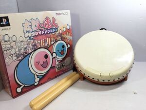 [K-2024]namco 太鼓の達人 タタコンでドドンがドン★PlayStation 2 タタコン 太鼓とバチ☆ナムコ コントローラー♪箱付き 売り切り 1円〜!!