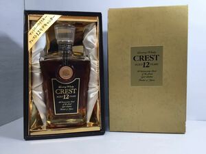 [K-2024②]SUNTORY CREST AGED 12 YEARS デキャンター★箱付き 未開栓 サントリー ウイスキー クレスト ジャパニーズ♪古酒 売り切り 1円〜