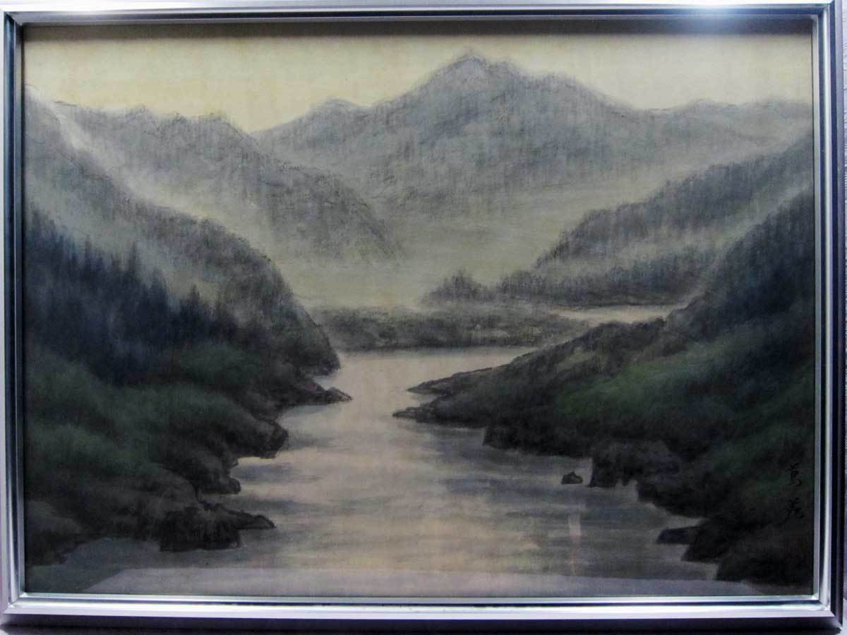 Mori Tsutaen Clear Stream Peinture japonaise Authenticité garantie P20, peinture, Peinture japonaise, autres