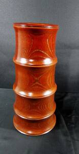 木製 欅の花瓶 材質は欅 径１３×高２７cm
