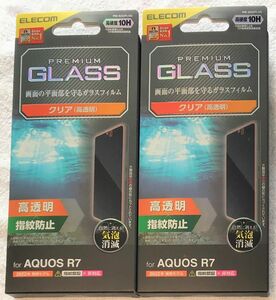 2個 AQUOS R7 ( SH-52C ) 用 ガラスフィルム 高透明495