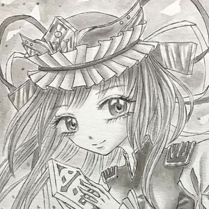 Art hand Auction 东方Project Shiki Eihime Sumi-e 手绘插画 自制插画 单色 东方Project, 漫画, 动漫周边, 手绘插图