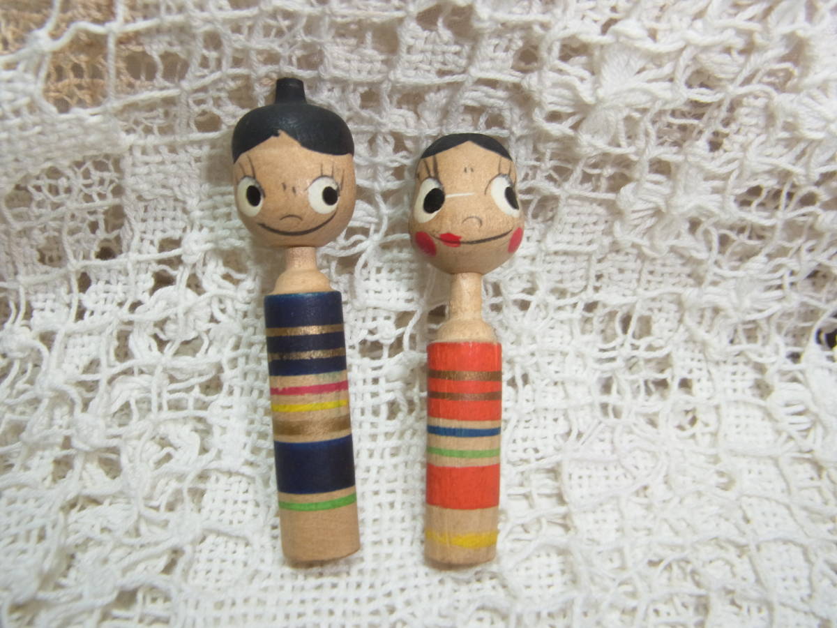 Fujiya Peko-chan ☆ Peko-chan Kokeshi doll Hina doll Peko-chan 5cm Poko-chan 5.5cm Wooden Beautiful Showa retro period item, Character toys, Peko-chan, others