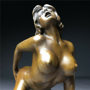 銅製　西洋美術 ブロンズ 女性像 女神　ヌード　女性　少女　美人　裸婦　仏像　置物　　重さ約1650ｇ