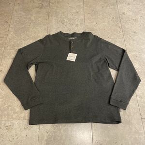 Lサイズ 未使用 エディーバウアー EDDIE BAUER 長袖ヘンリーネック カットソー ロングTシャツ ロンT グレー アウトドア