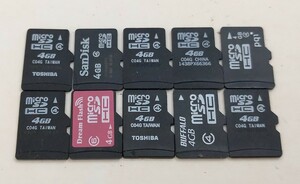 microSDHCカード 4GB 10枚セット マイクロメモリー ジャンク 中古 microSD