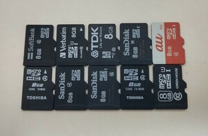 microSDHCカード 8GB 10枚セット マイクロメモリー ジャンク 中古 microSD