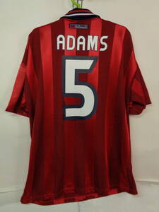 正規品中古★アダムス＃5★イングランド代表1998Ａ赤　Ｍサイズ（56-72