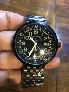 デッドストック新品未使用 ZENO-WATCH BASEL クォーツ ブラック　GTM ミリタリー　メンズ　腕時計