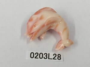 0203L28　本珊瑚　サンゴ　ペンダント　彫刻品　約15.0ｇ