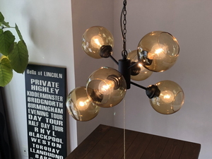 6 лампа подвесной светильник освещение retro Vintage вкус янтарь gala slump Cafe 