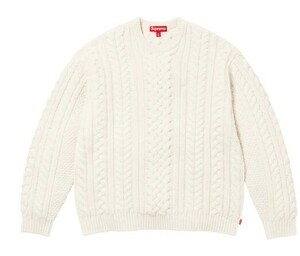 送料無料 【Ivory・XXL】 Appliqu Cable Knit Sweater supreme 国内正規 新品 23aw シュプリーム アップリケ ニット セーター アイボリー