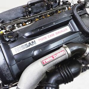 ★実動品 保証付 純正 BNR32 スカイライン GT-R 平成5年 後期 RB26DETT エンジン本体 フルノーマル NISMO クラッチ オイルパンFR加工 棚の画像2