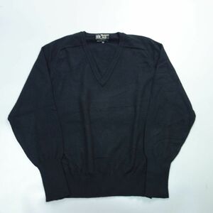 美品 Cashmere by Taiyo カシミヤ100％ Vネック ニット セーター 黒 メンズ LL