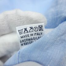 美品 イタリア製 GIANGI ジャンジ リネン100％ カッタウェイ 長袖シャツ 水色 メンズ 41 ナポリ クラシコ ピエトロ・プロベンザーレ_画像10