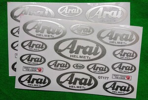 “Arai”Bike & Helmet Transfer Sheet Sticker□“高品質”防水+転写バイクステッカー集□color：Silvery=反射系銀■QT177/銀×1枚：699円