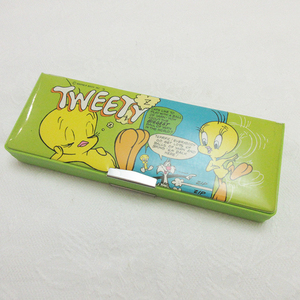 当時物■70s WARNER BROS ワーナーブラザース TWEETY トゥイーティー 筆箱 ペンケース 両面 ヴィンテージ レトロ