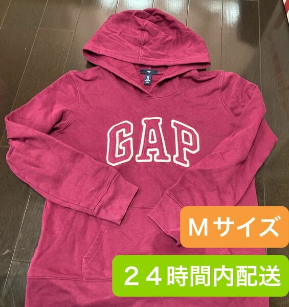 パーカー　GAP スウェット　フード付き　紫　パープル　レディース　裏起毛