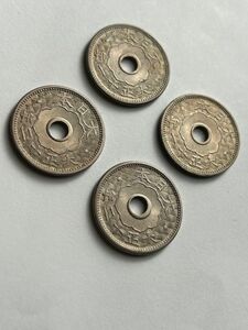 古銭　10銭白銅貨大正11,12年各2枚 極美品+〜未使用-