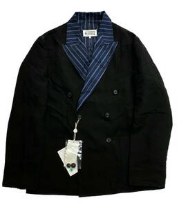 22SS Maison Margiela 10 Black Double-Breasted Blazer テーラード ジャケット 48 ブラック ダブルブレザー メゾン マルジェラ 店舗受取可