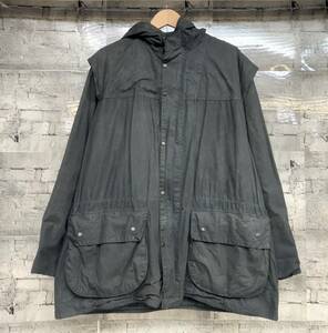 90s Barbour バブアー バーブァー DURHAM オイルドジャケット ENGLAND製 C40 102CM ブラック