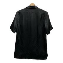 SAINT LAURENT PARIS サンローランパリ Shark Collared Short Sleeve Silk Shirt 531956 Y2E51 シルクシャツ 総柄 ブラック サイズ41/16_画像2