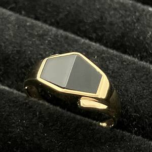  new goods finish settled . black stone te The Yinling gK18 12 number 2.5g gold yellow gold ring store receipt possible 