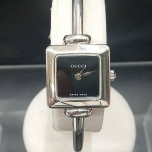 【箱付き】GUCCI グッチ 1900L バングルウォッチ 黒文字盤 SS スクエア レディース時計 店舗受取可