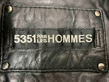5351 POUR LES HOMMES 5351プールオム レザージャケット シングルライダース 羊革 メンズ 1 ブラック_画像3