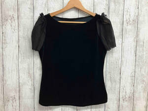 VELOUR by FOXEY/ velour nowa-rubai Foxey / short sleeves T-shirt / black / velour /L size 
