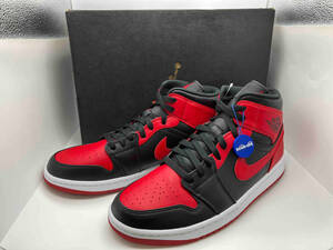 美品 NIKE AIR JORDAN 1 MID 554724 074 ナイキ エアジョーダン ミッド US10 28cm UK9 EU44 ブラック シムレッド ホワイト