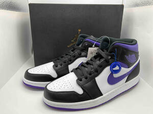 美品 NIKE AIR JORDAN 1 MID 554724 095 ナイキ エアジョーダン ミッド US9 27cm UK8 EU42.5 ブラック ダーク アイリスホワイト