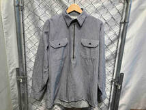 80-90s KEY hickory half zip shirt made in USA キー ヒッコリー ハーフジップシャツ USA製_画像1