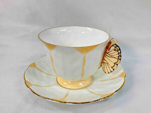 AYNSLEY Aynsley butterfly steering wheel cup & saucer orange 