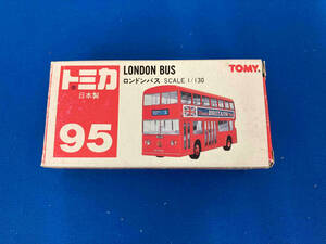 トミカ No.95 ロンドンバス 赤 白シート 1Hホイール red bus rovers(ラベル) 赤箱 ロゴ赤字 日本製 トミー