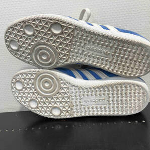 adidas アディダス 2010年製 SAMBA サンバ 25cm ブルー 青 スエード レザー 革 ローカット スニーカー シューズ 靴 メンズ レディースの画像7