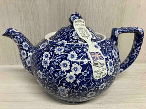 CALICO BURLEIGH 英国製 ティーポット キャリコ バーレイ 花柄 ブルー 食器 ハンドメイド イギリス製 店舗受取可