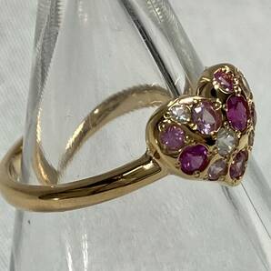 スタージュエリー STAR JEWELRY K18 リング 6号 1.8g トップH0.7×W0.9cm ハートモチーフの画像2