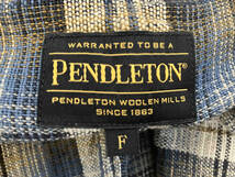 PENDLETON ペンドルトン 麻 リネンJKT チェック ブルー フリーサイズ_画像4