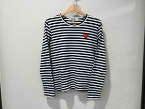 PLAY COMMEdesGARCONS Striped T-Shirt Women's L ボーダー ブラック ホワイト コットン 長袖 AD2022 プレイ コムデギャルソン Tシャツ