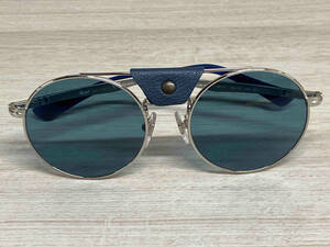 persol パーソル 2496-S-Z 1139/P1 52□18 140 2P メンズ レディース サングラス 銀色フレーム レンズブルー ケースなし